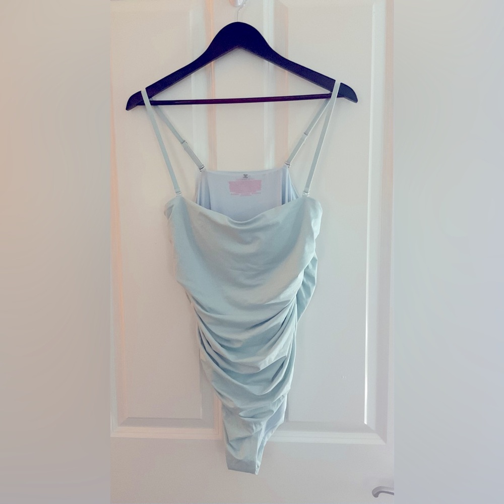 Victoria’s Secret light blue shimmery one piece bathing suit